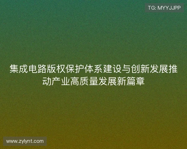集成电路版权保护体系建设与创新发展推动产业高质量发展新篇章 集成电路版权保护体系建设与创新发展推动产业高质量发展新篇章